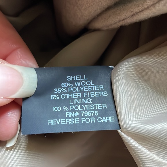 Unworn Brown/Gray Tan Anne Klein Wool Car Coat Approx Size Medium M - Picture 10 of 11